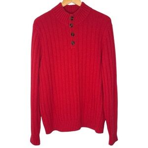 346 Brook Brothers Size Large 100% Cashmere Red Sweater Pullover Elevated Basics